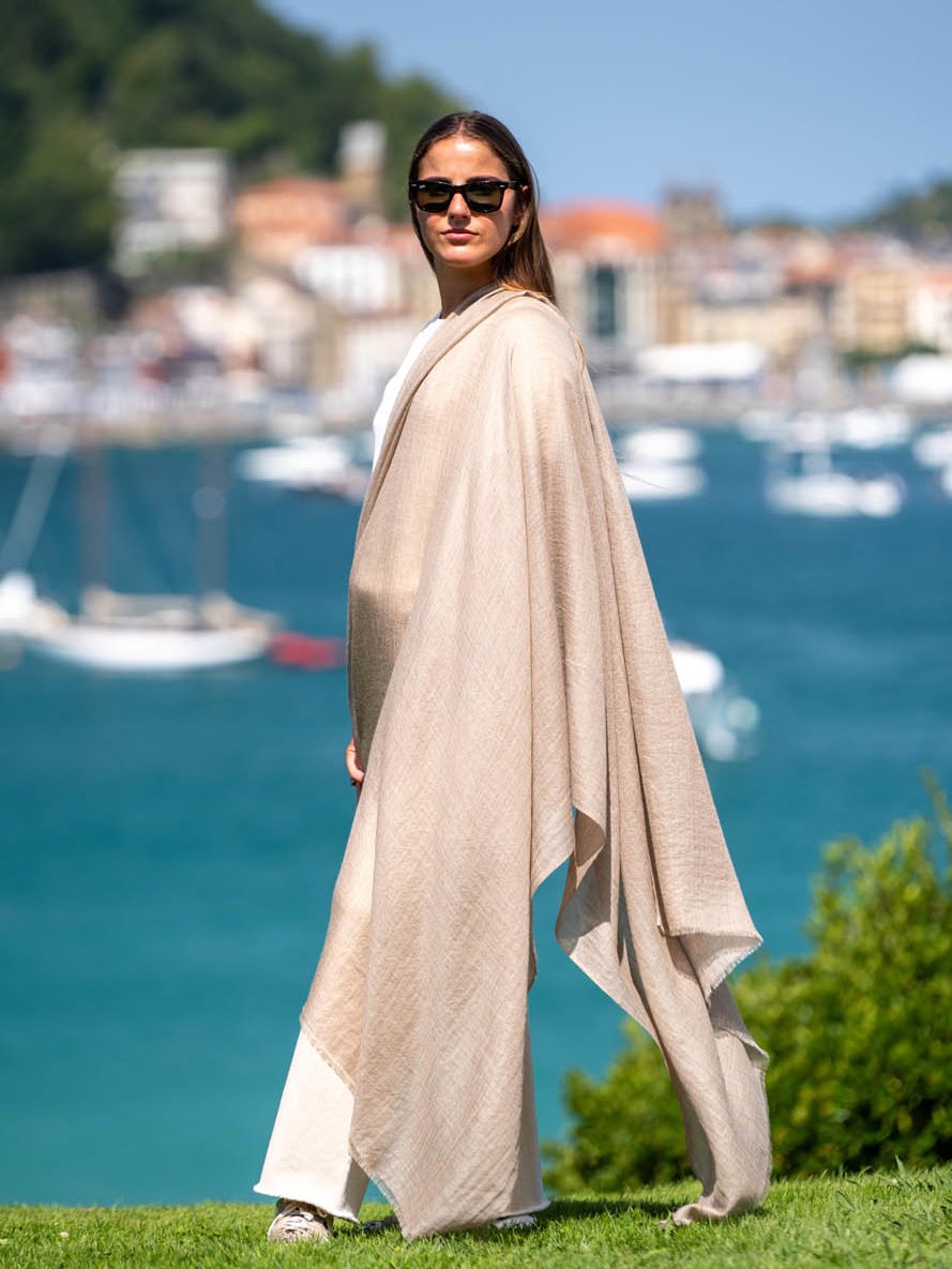 Chal de cashmere Sahara Beige