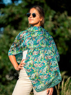 Fular de seda Bocho verde