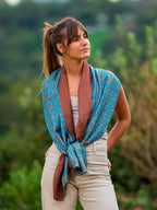 Fular de seda doble Camel Royale