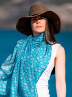 Fular de seda Coral mediterraneo