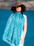 Fular de seda Coral mediterraneo