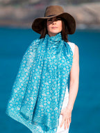 Fular de seda Coral mediterraneo