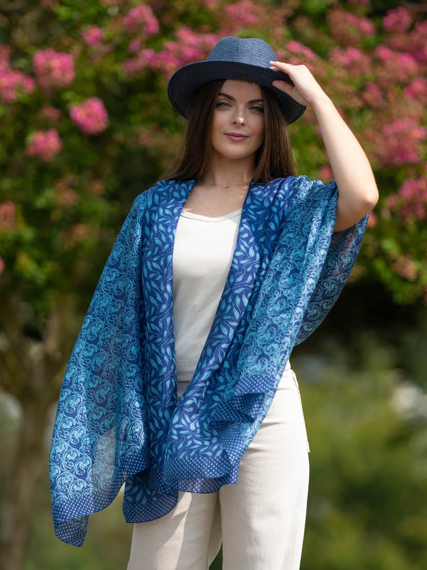 Fular de seda Azul Oscuro  Brisa Nocturna